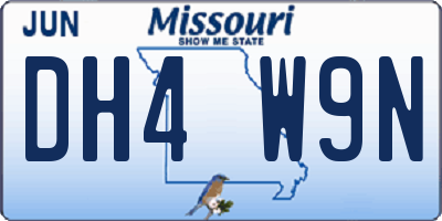 MO license plate DH4W9N