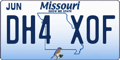 MO license plate DH4X0F