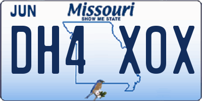 MO license plate DH4X0X