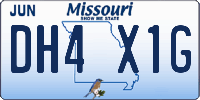MO license plate DH4X1G