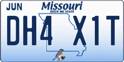 MO license plate DH4X1T