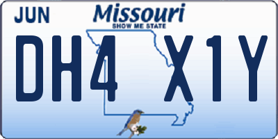 MO license plate DH4X1Y