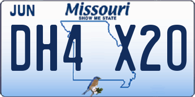 MO license plate DH4X2O