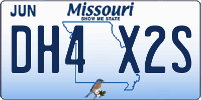 MO license plate DH4X2S