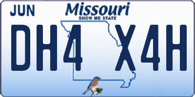 MO license plate DH4X4H