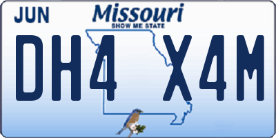MO license plate DH4X4M