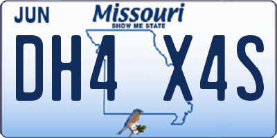 MO license plate DH4X4S
