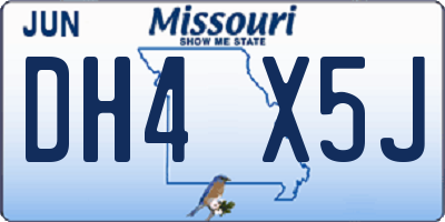 MO license plate DH4X5J