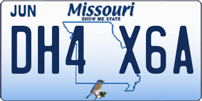 MO license plate DH4X6A