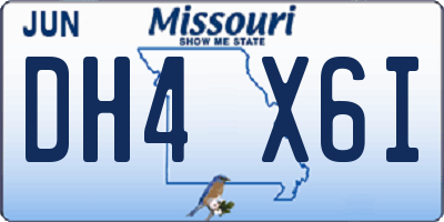MO license plate DH4X6I