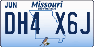 MO license plate DH4X6J