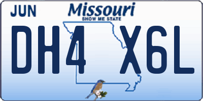 MO license plate DH4X6L
