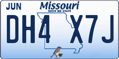 MO license plate DH4X7J