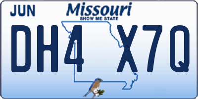 MO license plate DH4X7Q