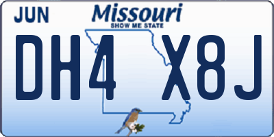 MO license plate DH4X8J