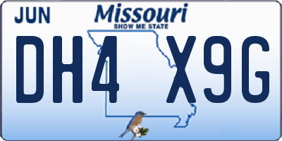 MO license plate DH4X9G
