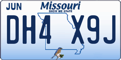 MO license plate DH4X9J