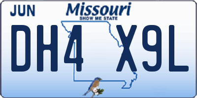 MO license plate DH4X9L