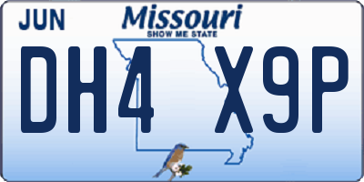 MO license plate DH4X9P