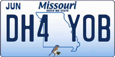 MO license plate DH4Y0B