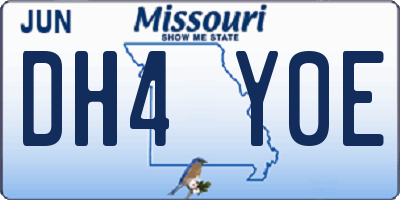 MO license plate DH4Y0E