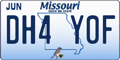 MO license plate DH4Y0F