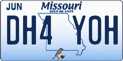 MO license plate DH4Y0H