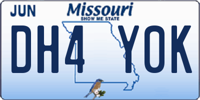 MO license plate DH4Y0K