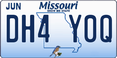 MO license plate DH4Y0Q