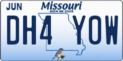 MO license plate DH4Y0W