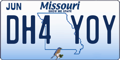 MO license plate DH4Y0Y