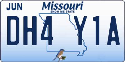 MO license plate DH4Y1A