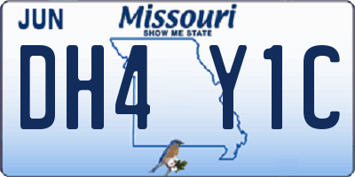 MO license plate DH4Y1C