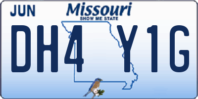 MO license plate DH4Y1G