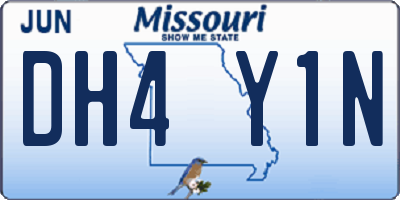MO license plate DH4Y1N