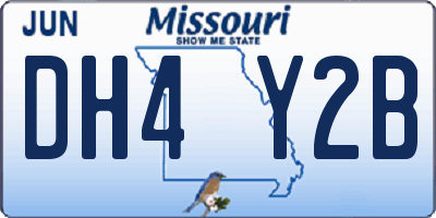MO license plate DH4Y2B