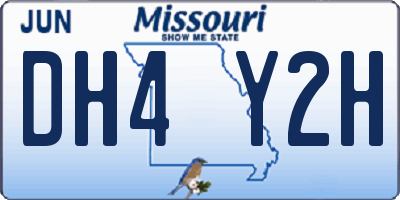 MO license plate DH4Y2H