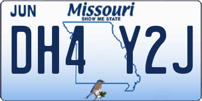 MO license plate DH4Y2J