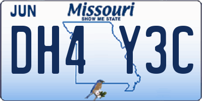 MO license plate DH4Y3C