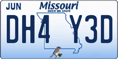 MO license plate DH4Y3D