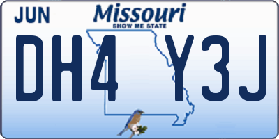 MO license plate DH4Y3J