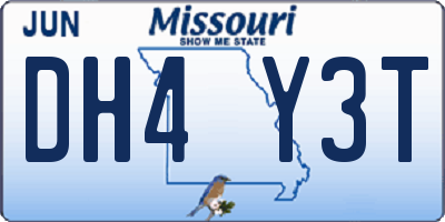 MO license plate DH4Y3T