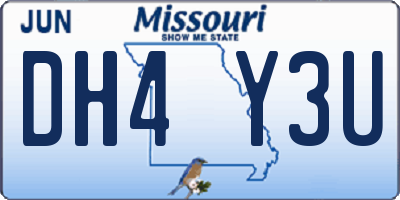 MO license plate DH4Y3U