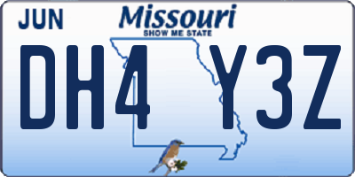 MO license plate DH4Y3Z