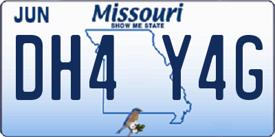 MO license plate DH4Y4G