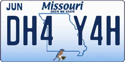 MO license plate DH4Y4H