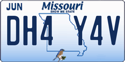 MO license plate DH4Y4V
