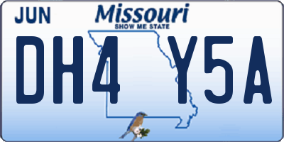 MO license plate DH4Y5A