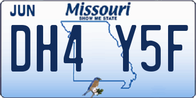 MO license plate DH4Y5F