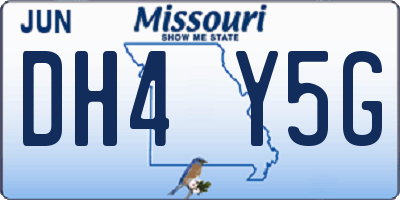 MO license plate DH4Y5G